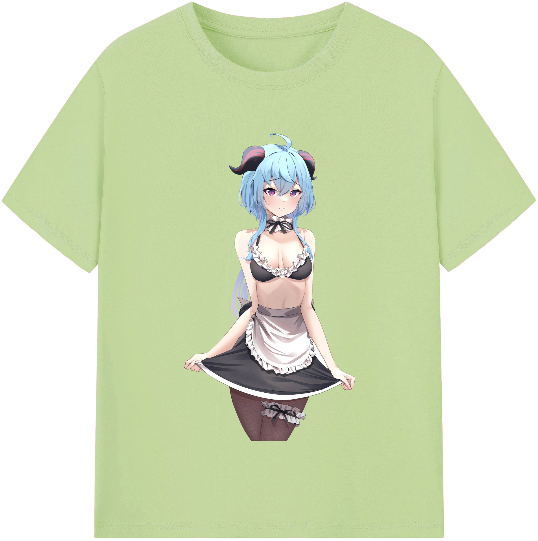 げんし神 甘雨 かんう genshin Ganyu 綿100％半袖Tシャツ（フロントプリント）